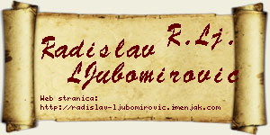 Radislav LJubomirović vizit kartica